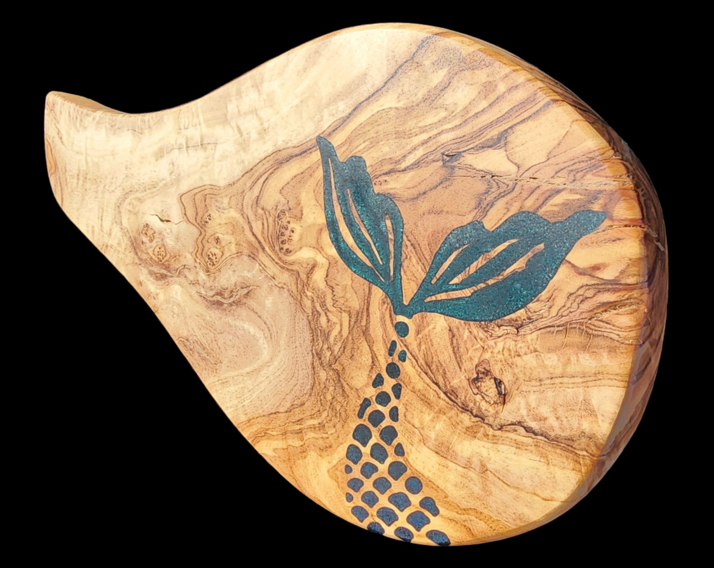 Mediterranean Olive Wood with Epoxy Mermaid Tail Inlay