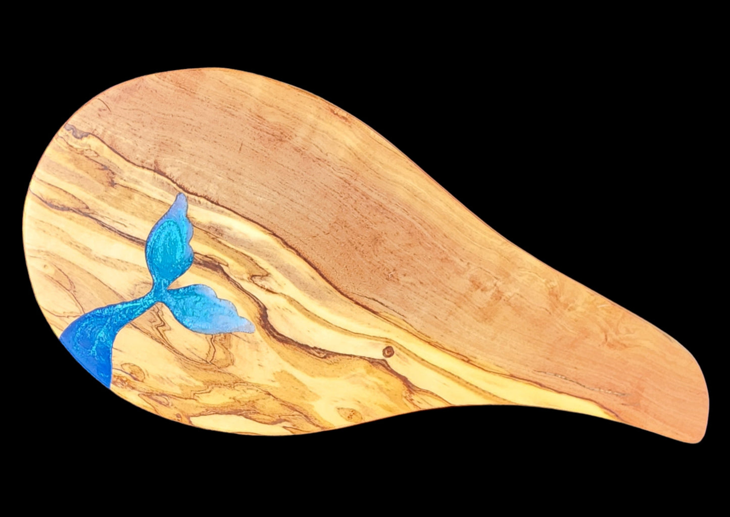 Mediterranean Olive Wood with Epoxy Mermaid Tail Inlay