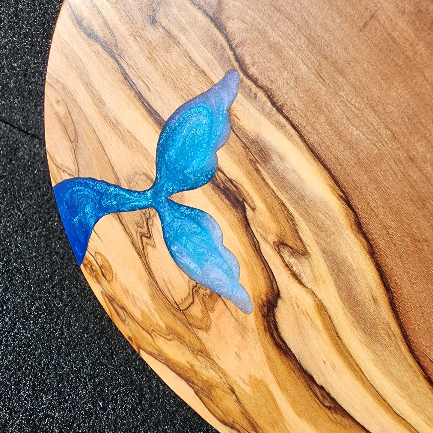 Mediterranean Olive Wood with Epoxy Mermaid Tail Inlay