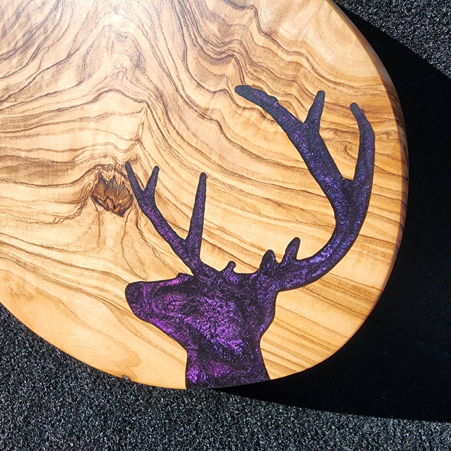 Mediterranean Olive Wood with Epoxy Deer Inlay