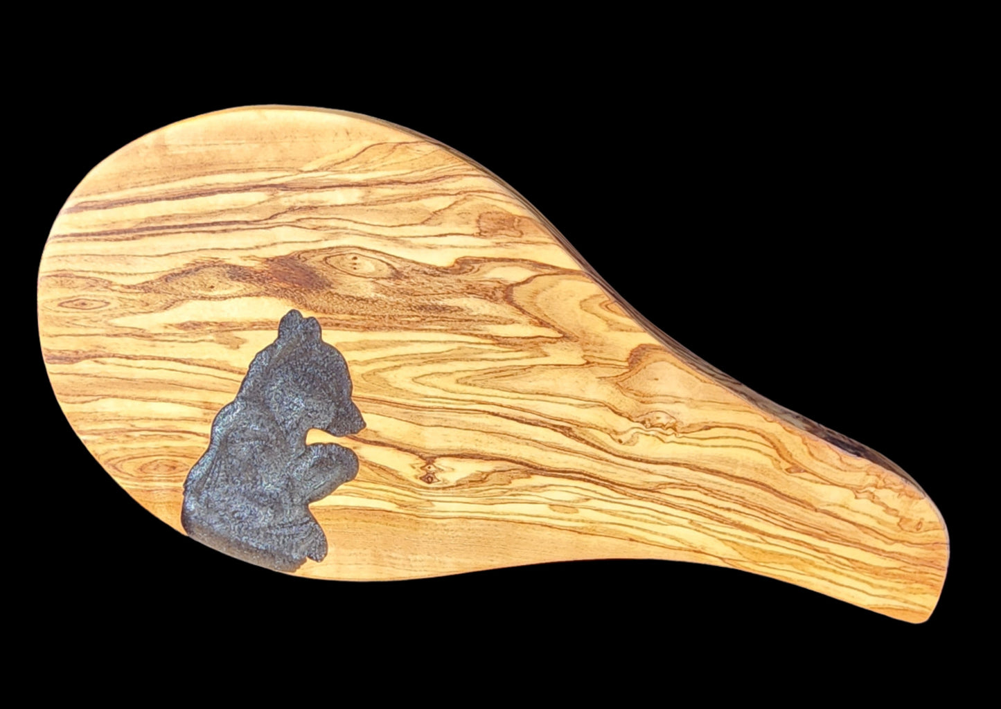 Mediterranean Olive Wood with Epoxy Bear Inlay