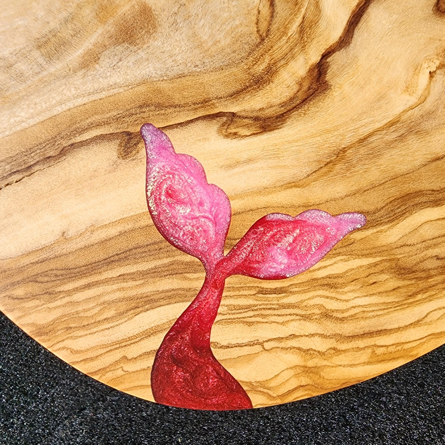 Mediterranean Olive Wood with Epoxy Mermaid Tail Inlay